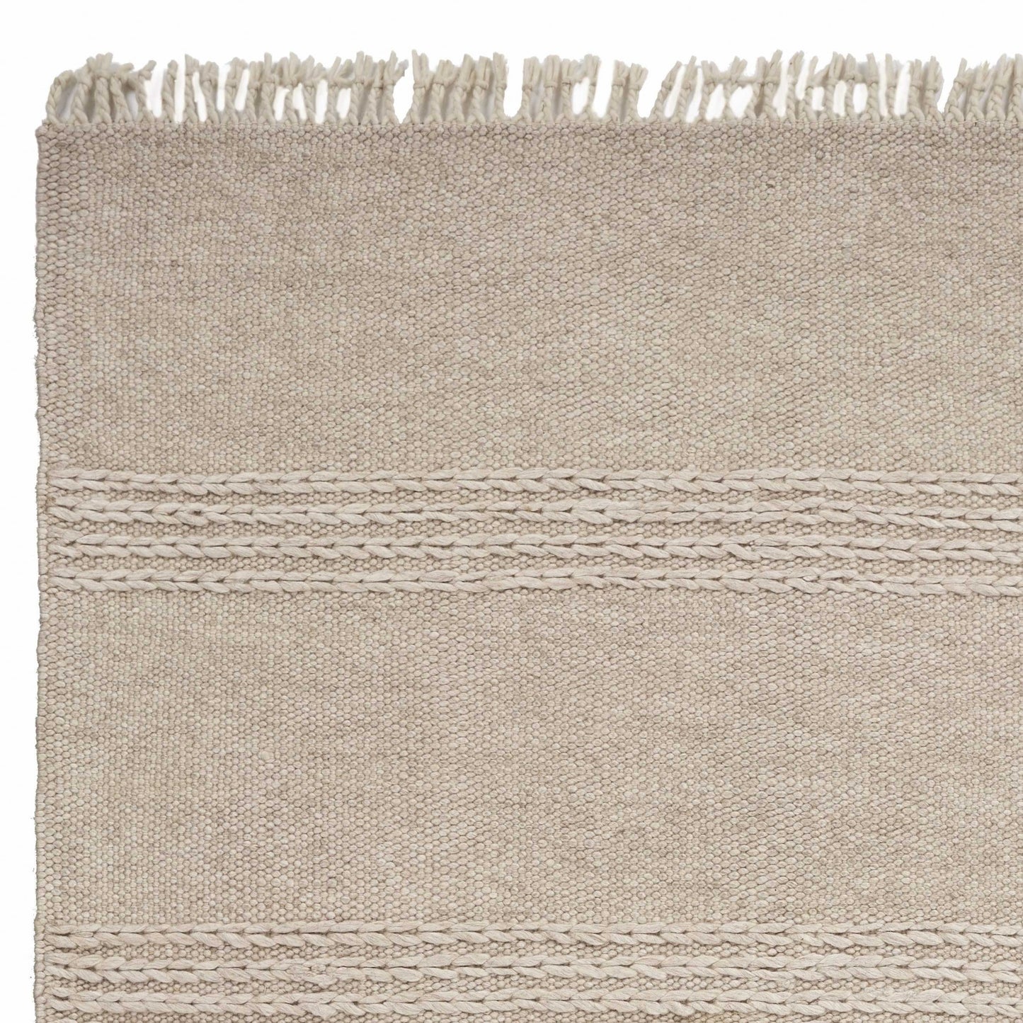 7' X 9' Wool Natural Area Rug