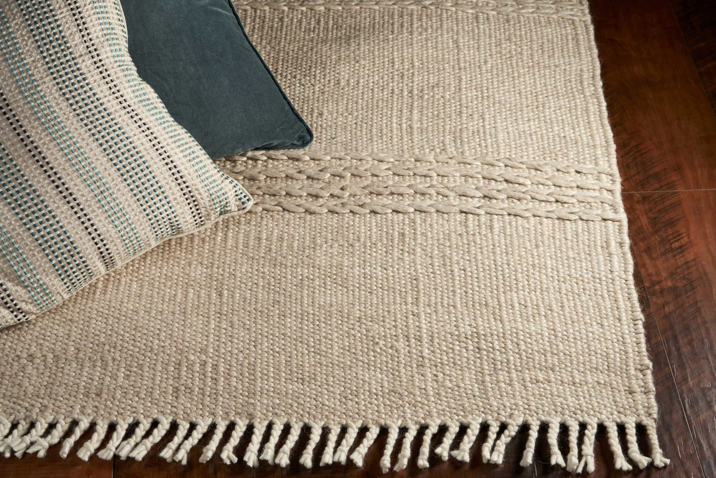 7' X 9' Wool Natural Area Rug