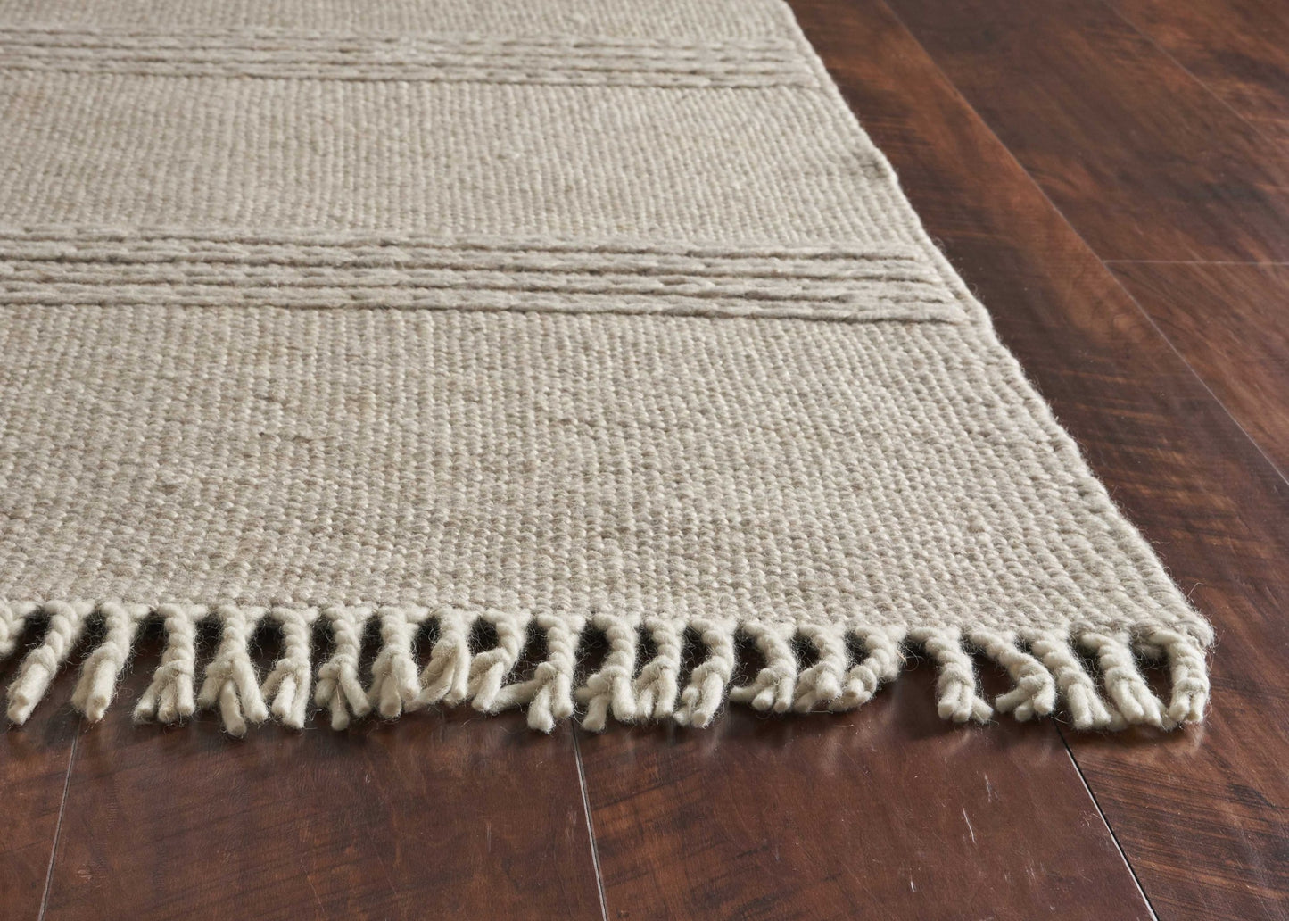 7' X 9' Wool Natural Area Rug