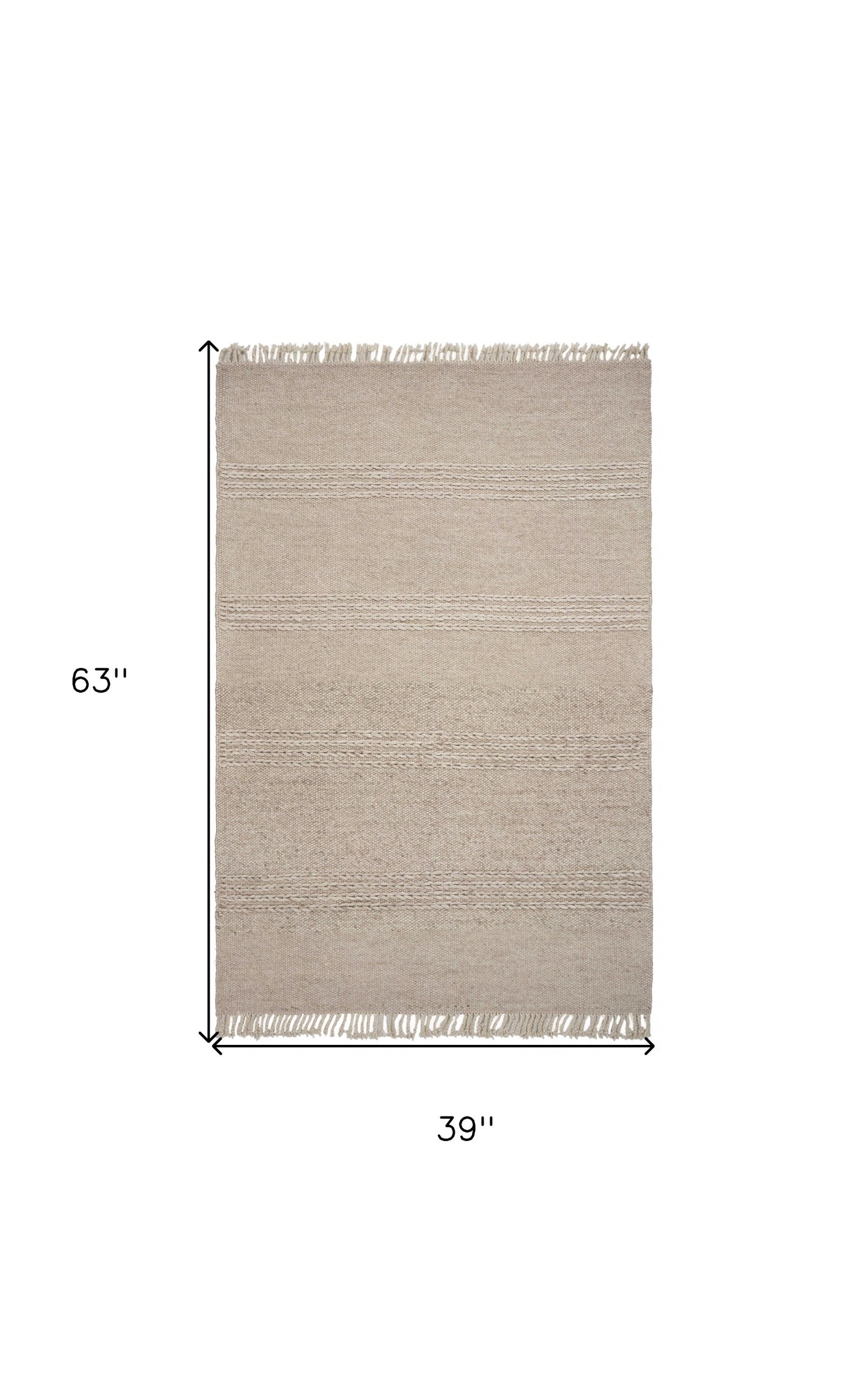 7' X 9' Wool Natural Area Rug