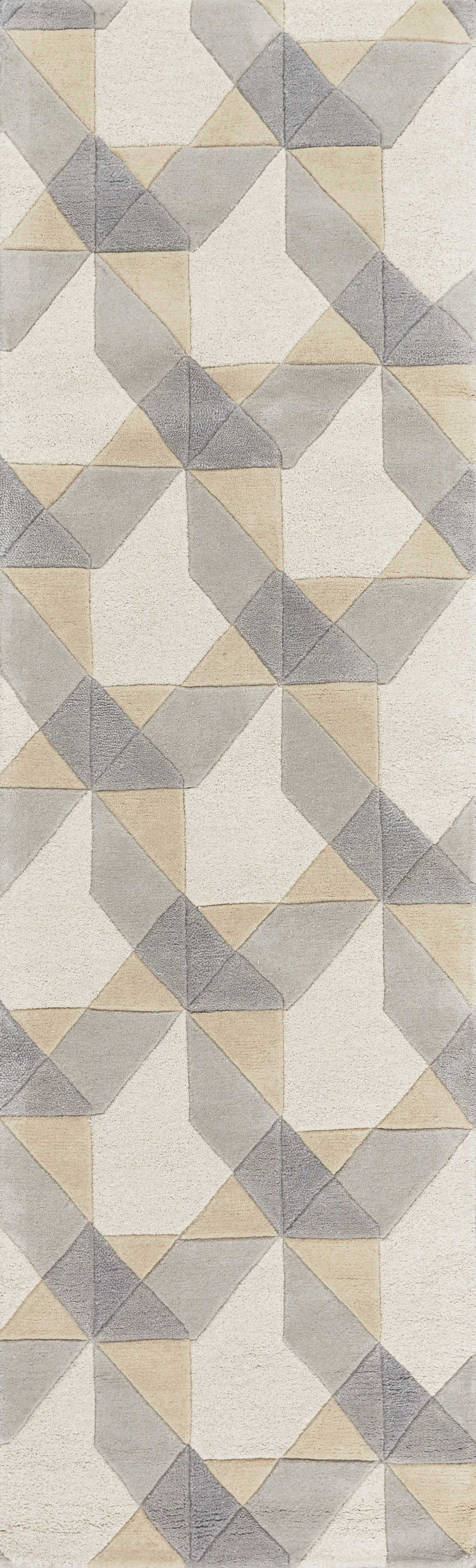 5' X 8' Wool Ivory Or Grey Area Rug