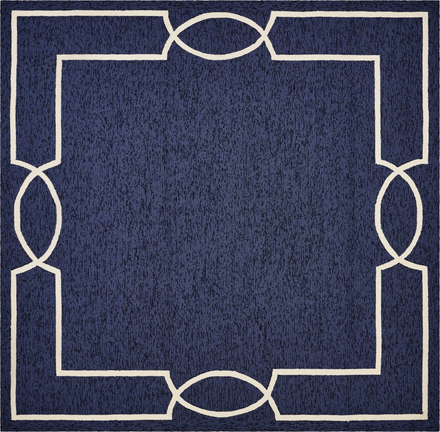 7' Square Uv Treated Polypropylene Ocean Area Rug