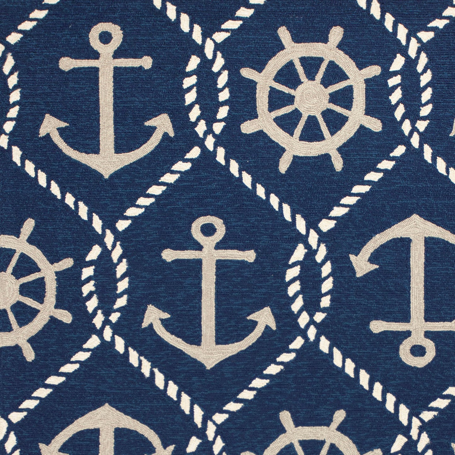 7' X 9' Uv Treated Polypropylene Navy Area Rug