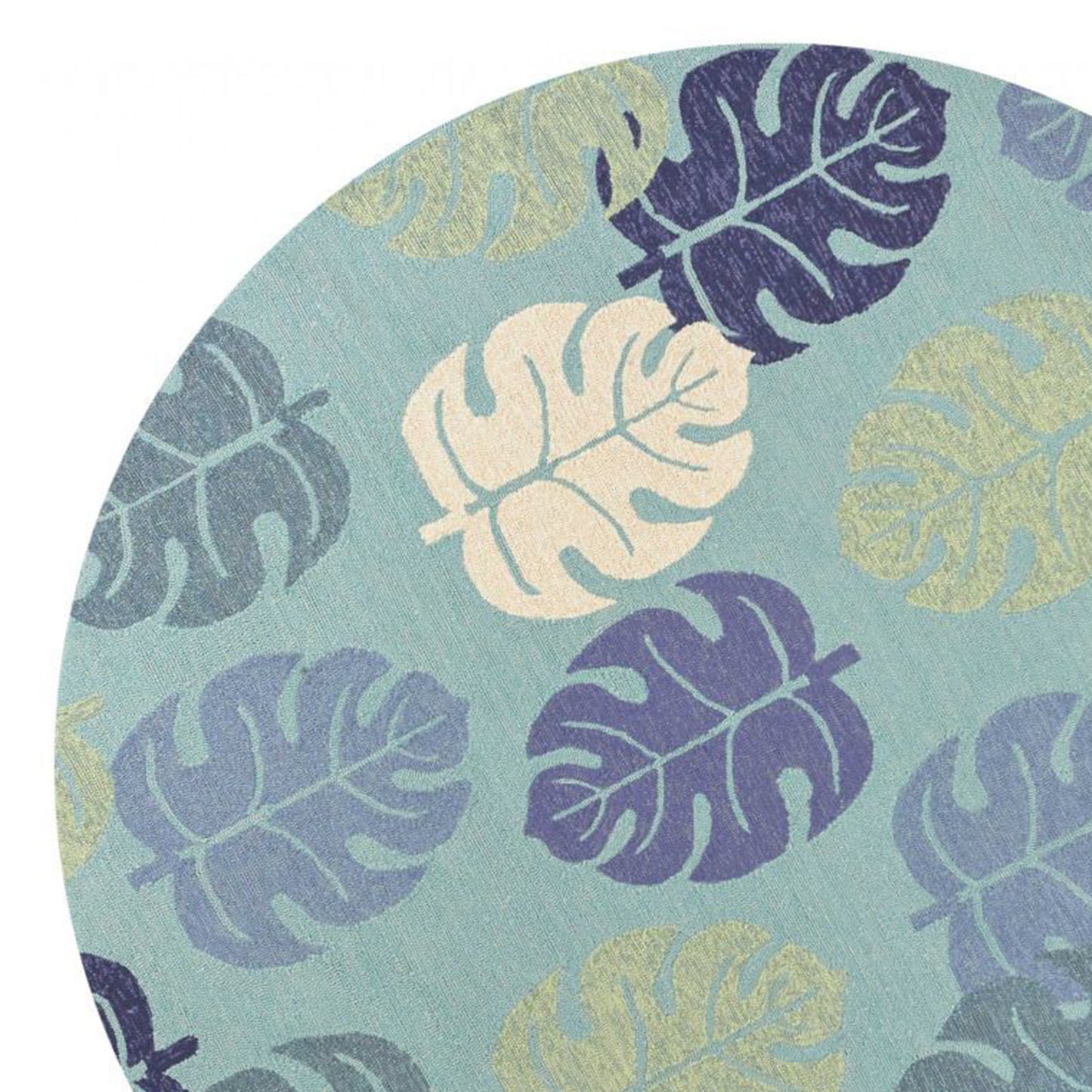 7' X 9' Uv Treated Polypropylene Turquoise Area Rug