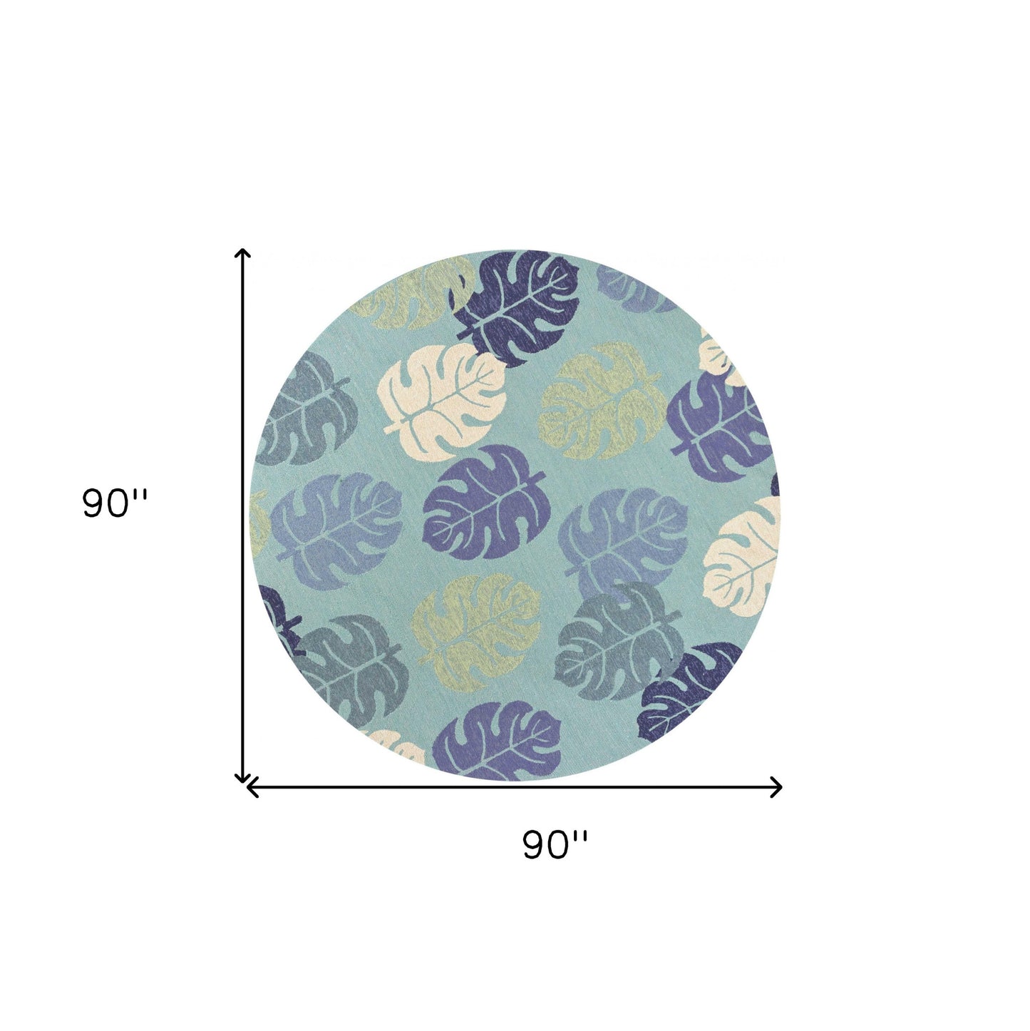 7' X 9' Uv Treated Polypropylene Turquoise Area Rug