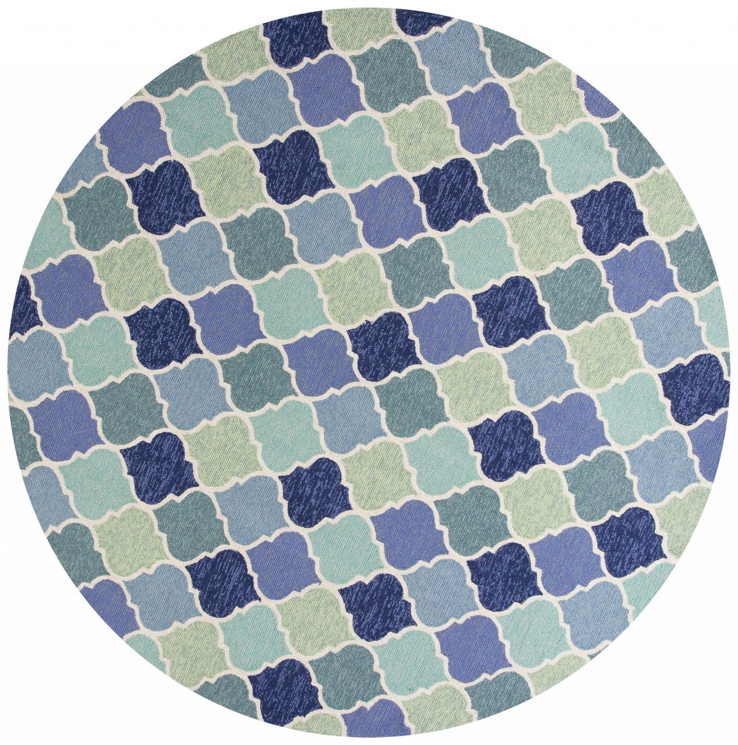 7' X 9' Uv Treated Polypropylene Blue Area Rug