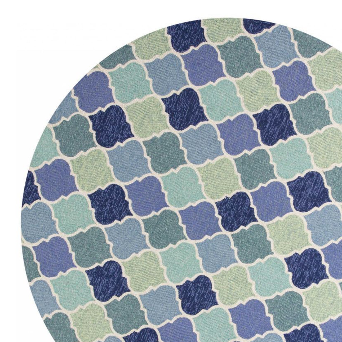 7' X 9' Uv Treated Polypropylene Blue Area Rug