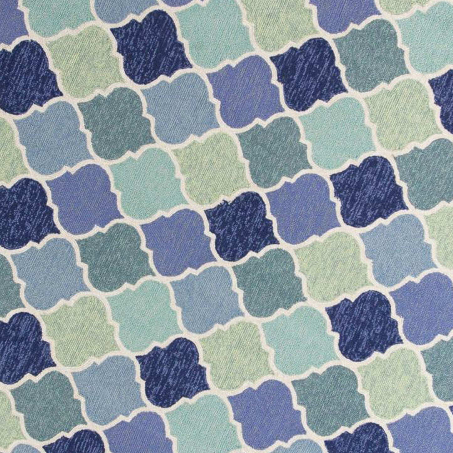 7' X 9' Uv Treated Polypropylene Blue Area Rug