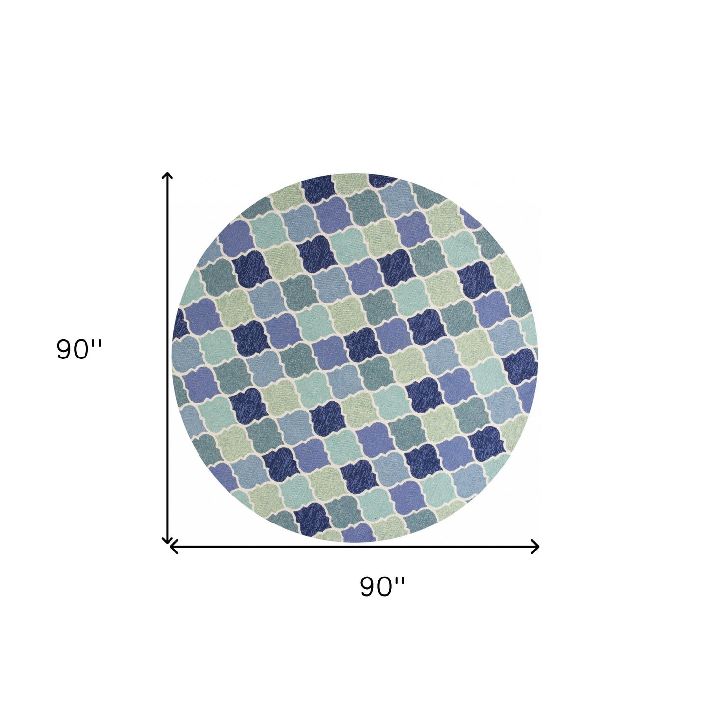 7' X 9' Uv Treated Polypropylene Blue Area Rug