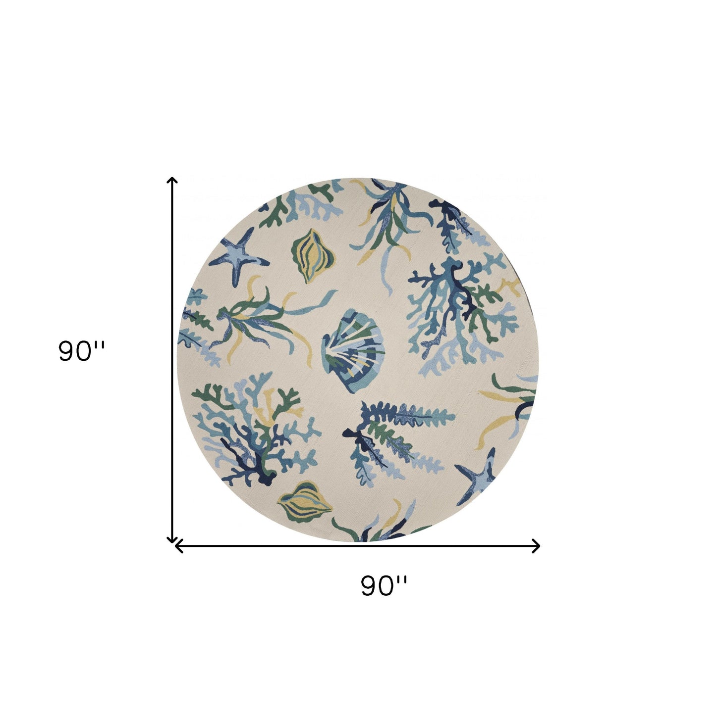 7' X 9' Uv Treated Polypropylene Ivory Or Blue Area Rug