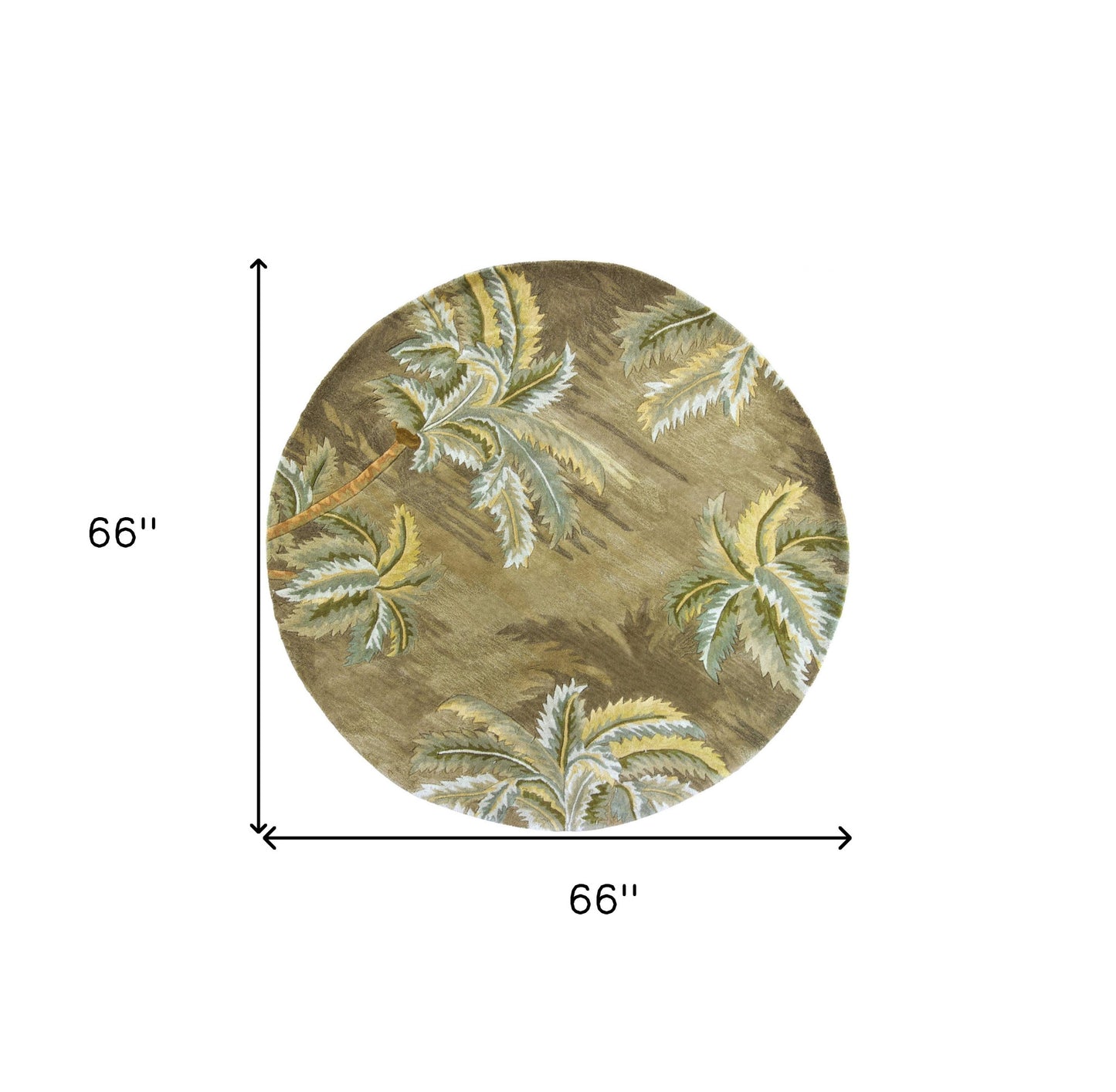 5' Round Wool Moss Area Rug