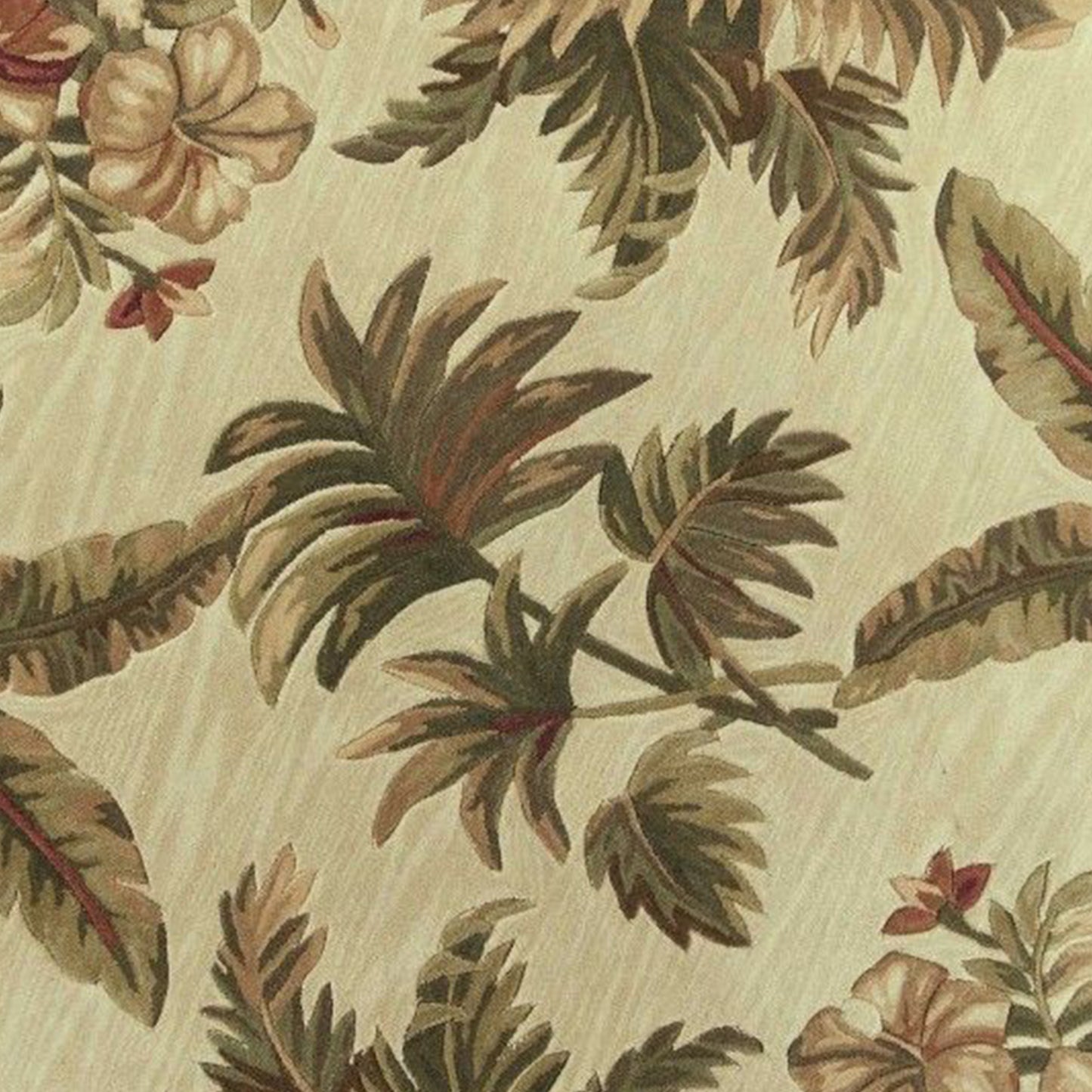 10' Ivory Hand Tufted Tropical Indoor Runner Rug