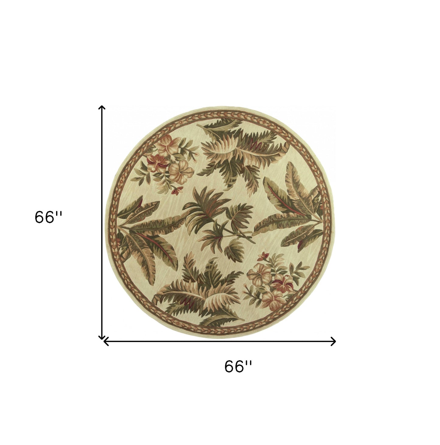10' Ivory Hand Tufted Tropical Indoor Runner Rug