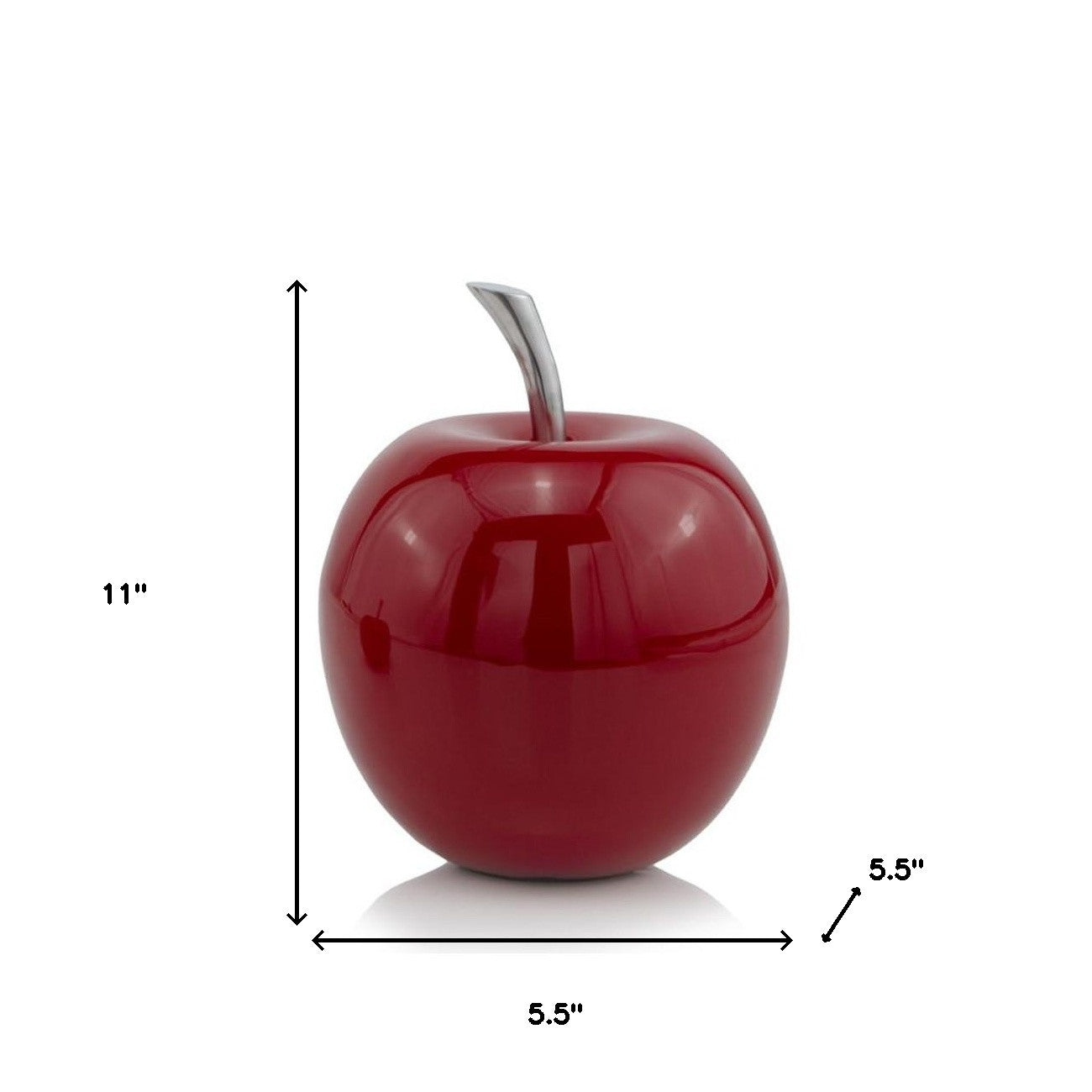 Shiny Buffed Red Apple Sculpture