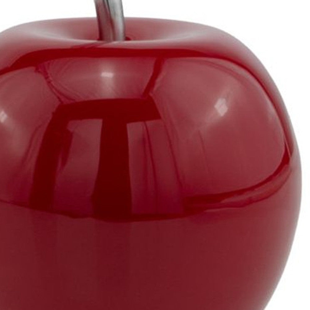 Shiny Buffed Red Apple Sculpture