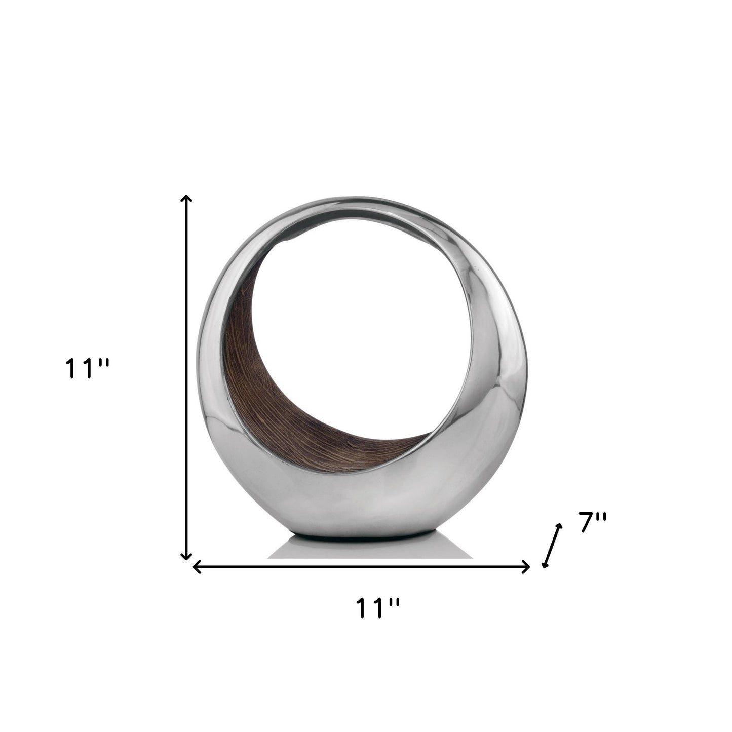 Buffed And Brown Bronze Two Tone Ring Threads Large Bowl