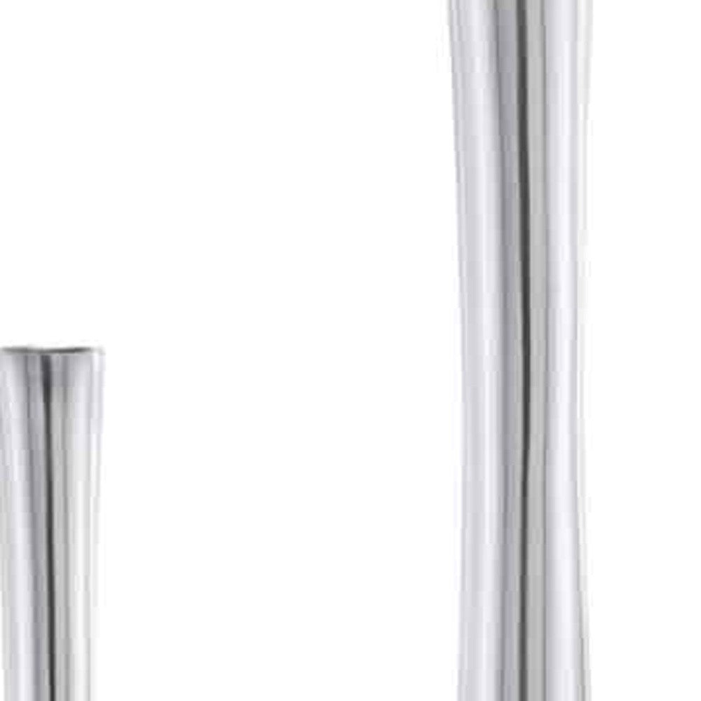 Buffed Silver Hole Set Of 2 Vases