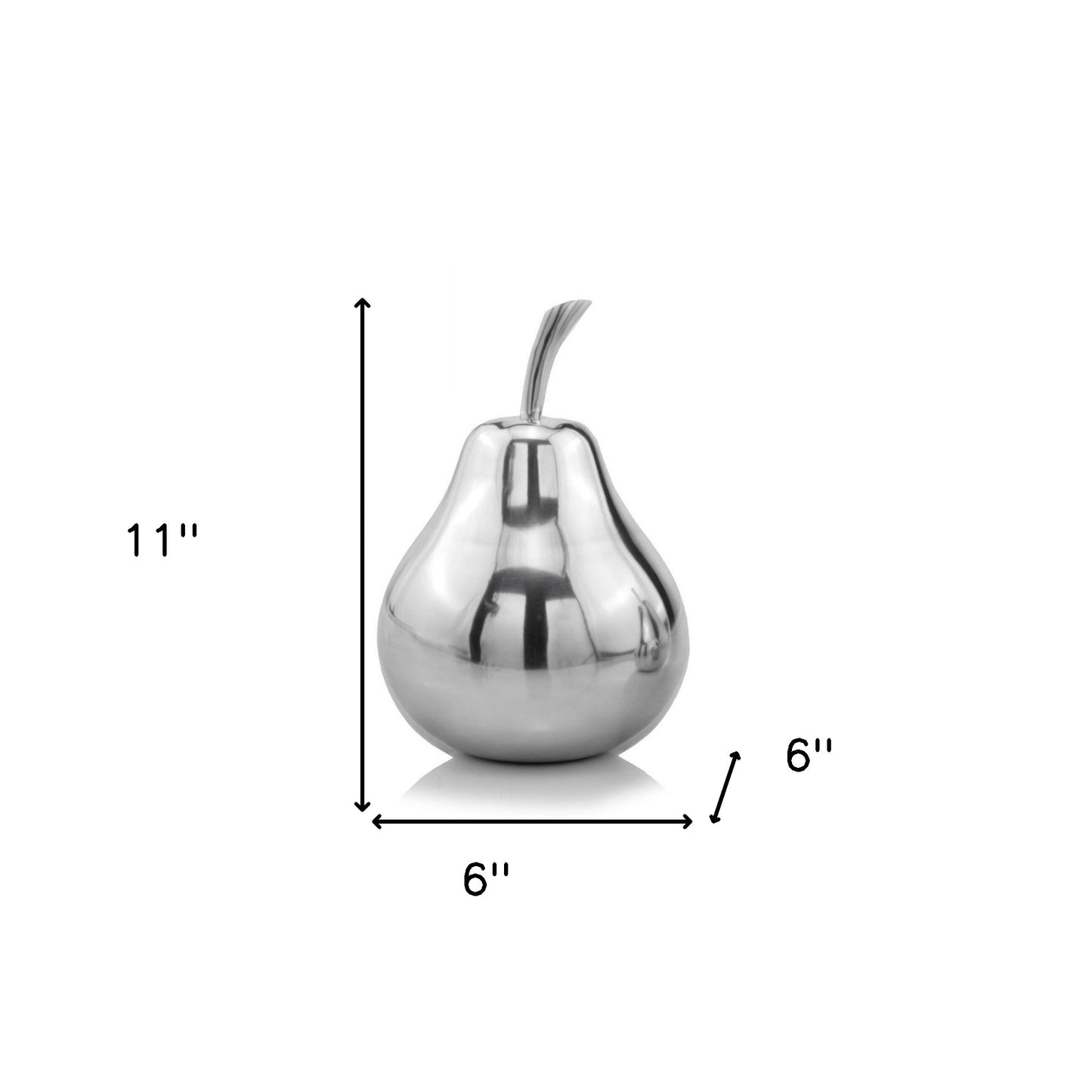 6" X 6" X 11" Buffed Polished Pear