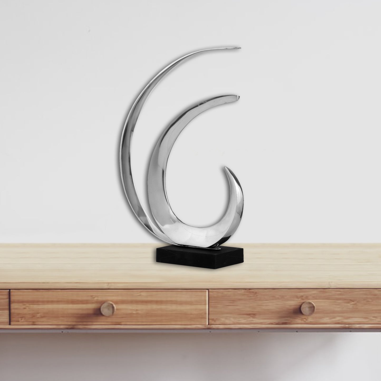 Buffed And Black Wave Sculpture