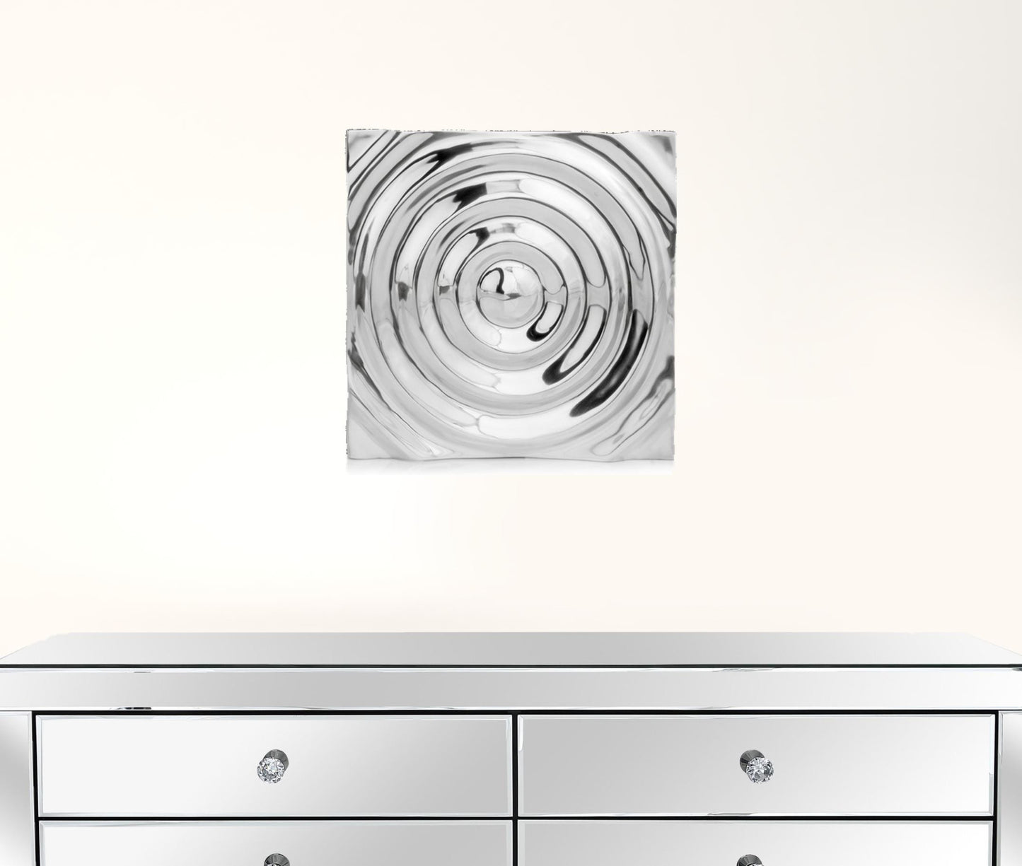 12" X 12" Silver Metallic Buffed Aluminum Abstract Wall Decor