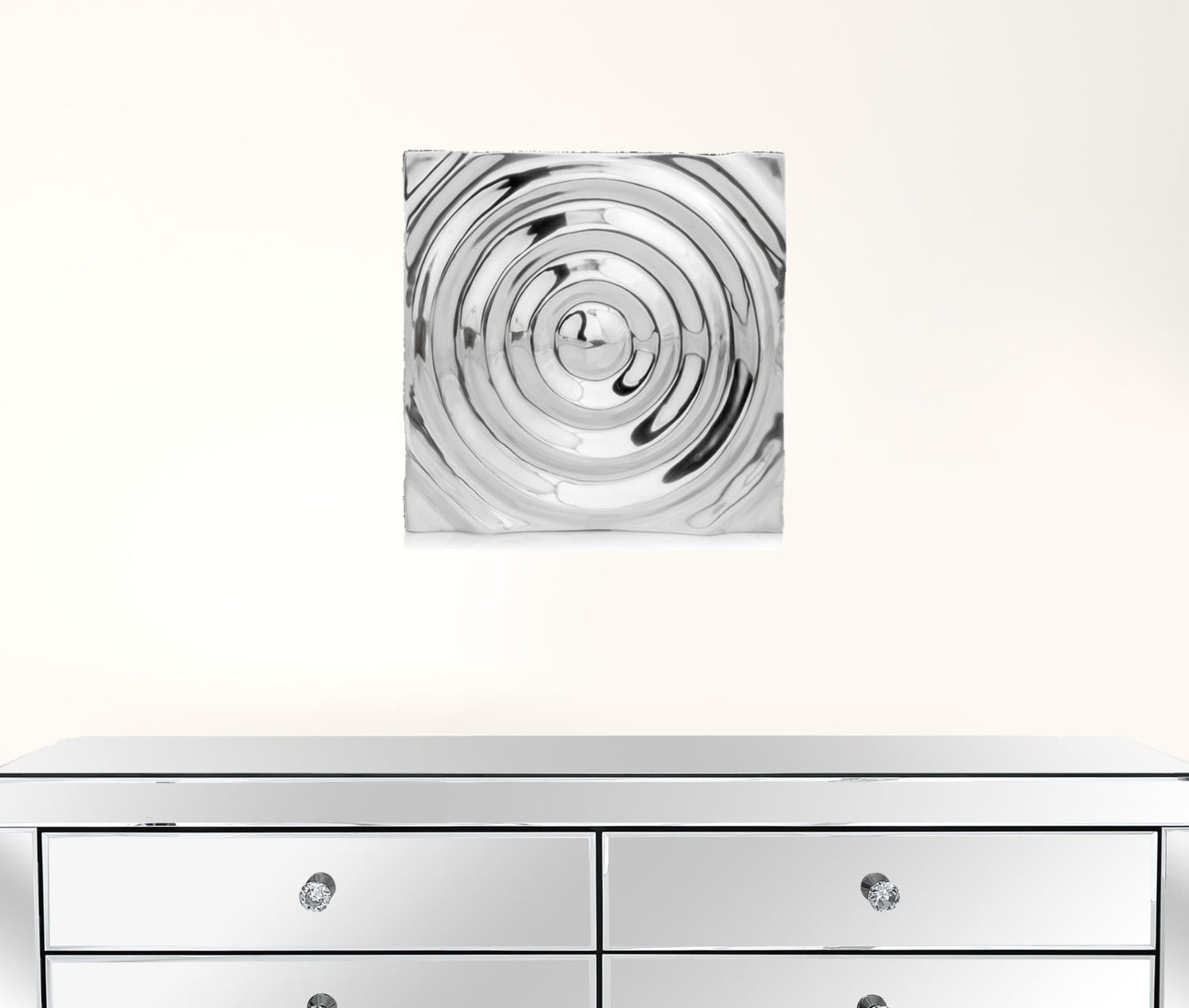 12" X 12" Silver Metallic Buffed Aluminum Abstract Wall Decor