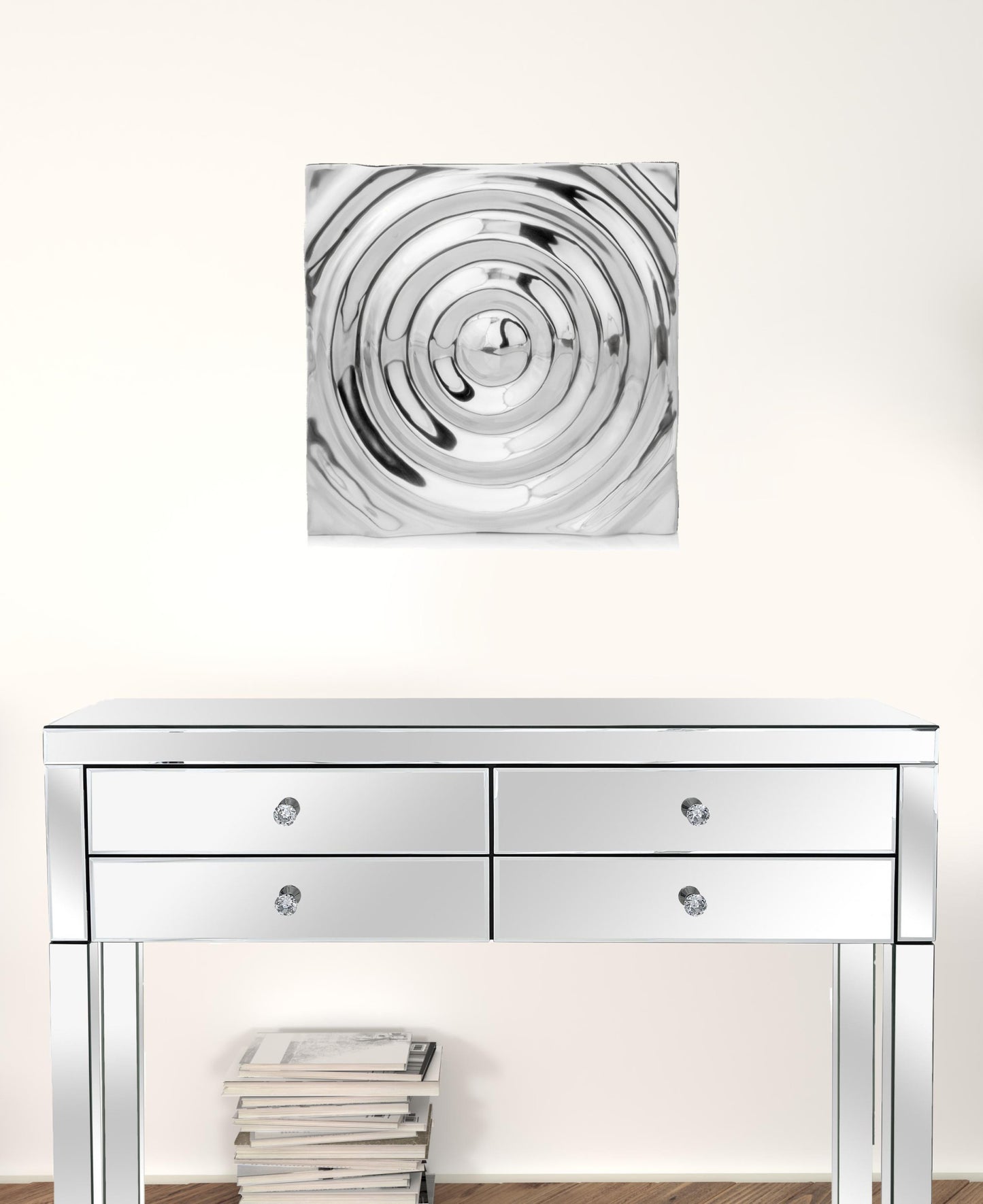 12" X 12" Silver Metallic Buffed Aluminum Abstract Wall Decor
