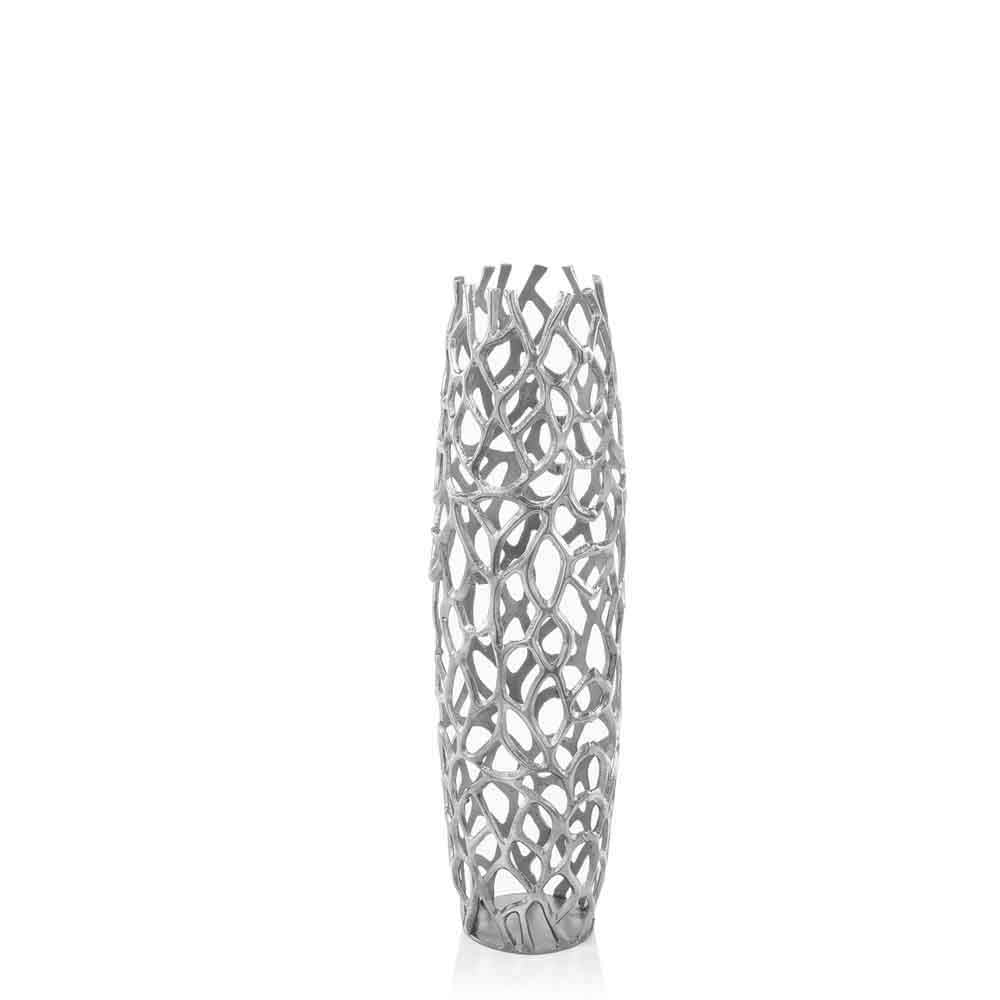 47" Modern Rustic Silver Twigs Barrel Style Floor Vase