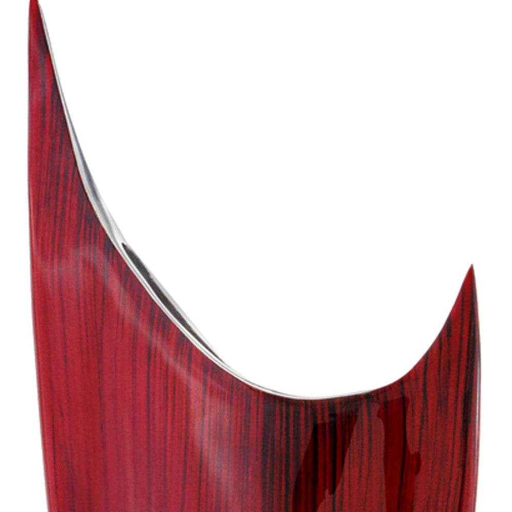Red Glaze And Silver Pointed Vase