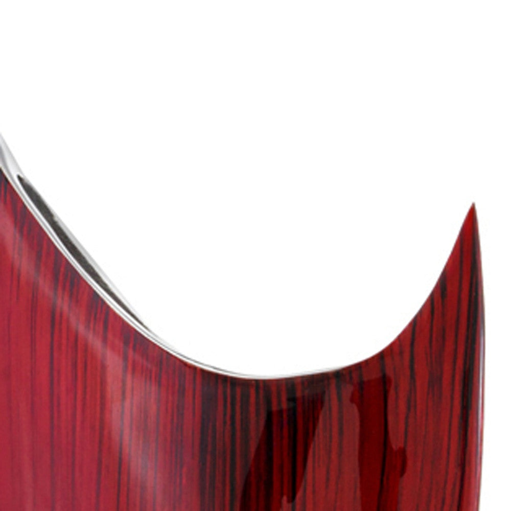 Red Glaze And Silver Pointed Vase