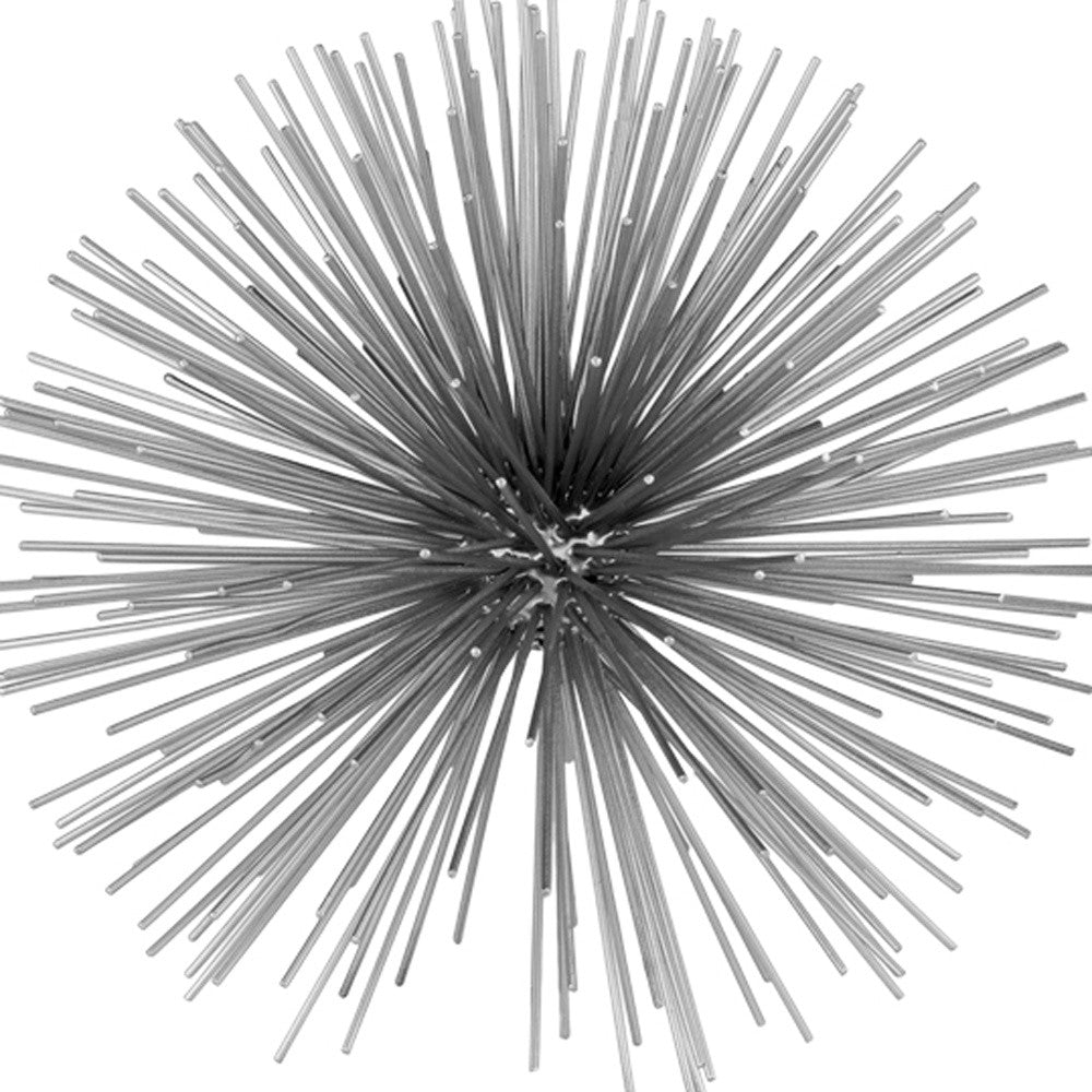 10" Silver Metal Spiky Sphere