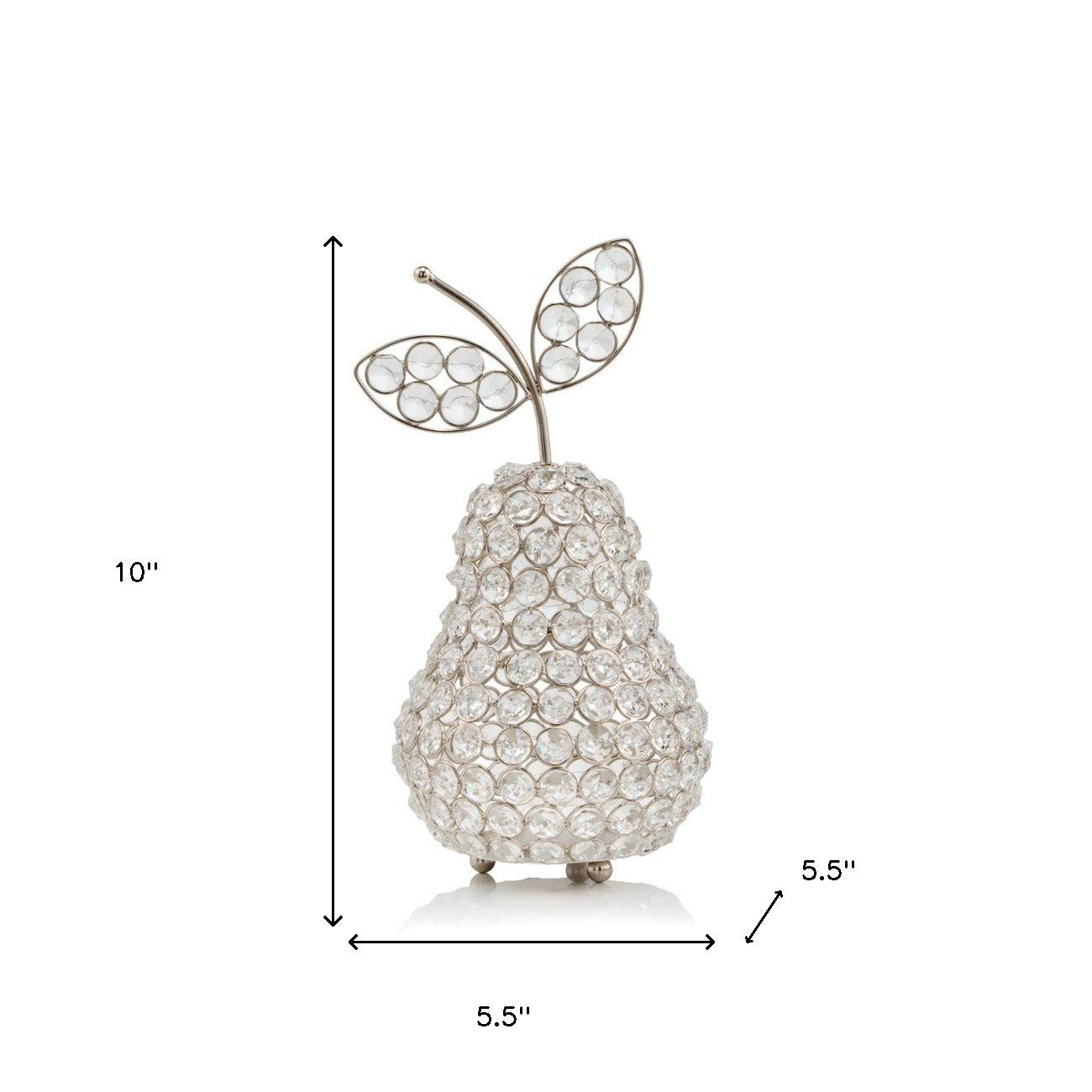 5.5" X 5.5" X 10" Gold Crystal Pear