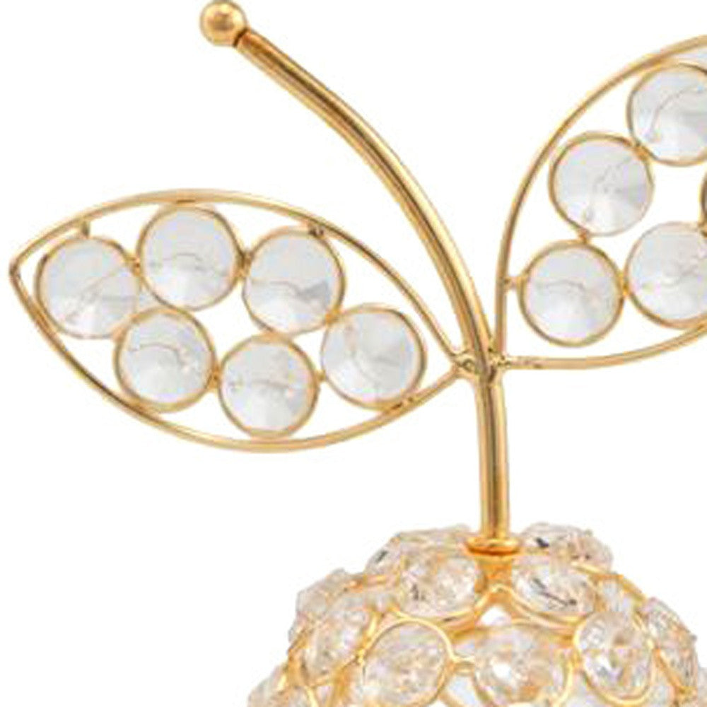 5.5" X 5.5" X 10" Gold Crystal Pear