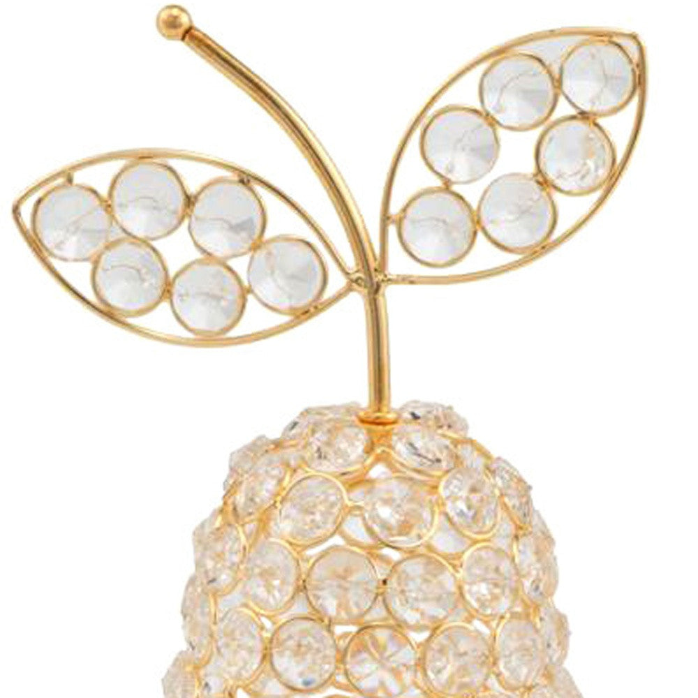 5.5" X 5.5" X 10" Gold Crystal Pear