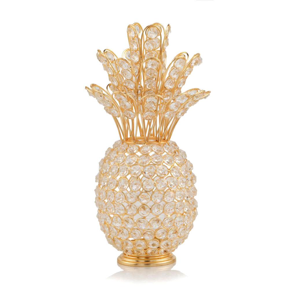 6" X 6" X 12.5" Silver Crystal Pineapple