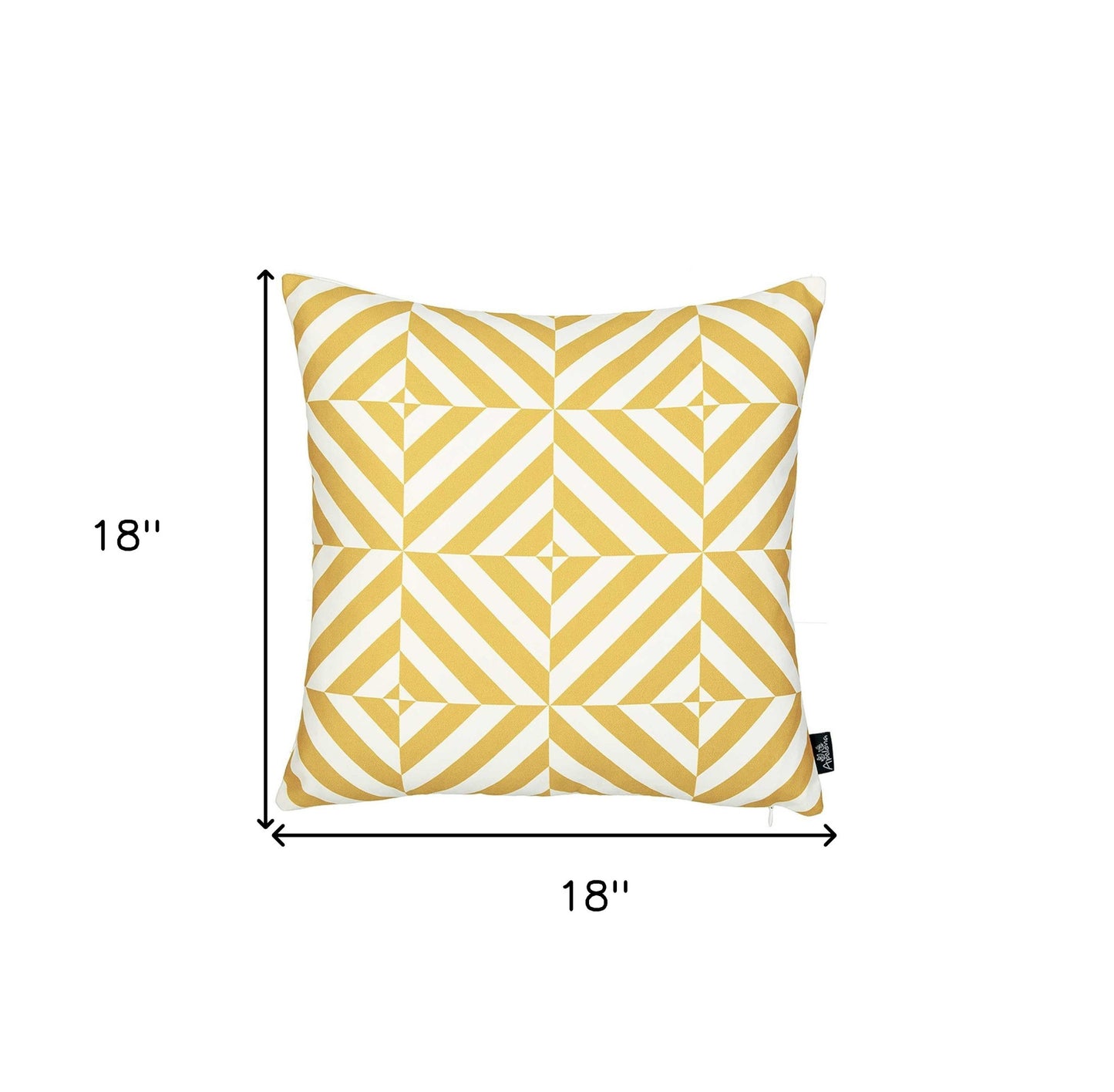 Yellow And White Geometric Squares Decorative Throw Pillow Cover