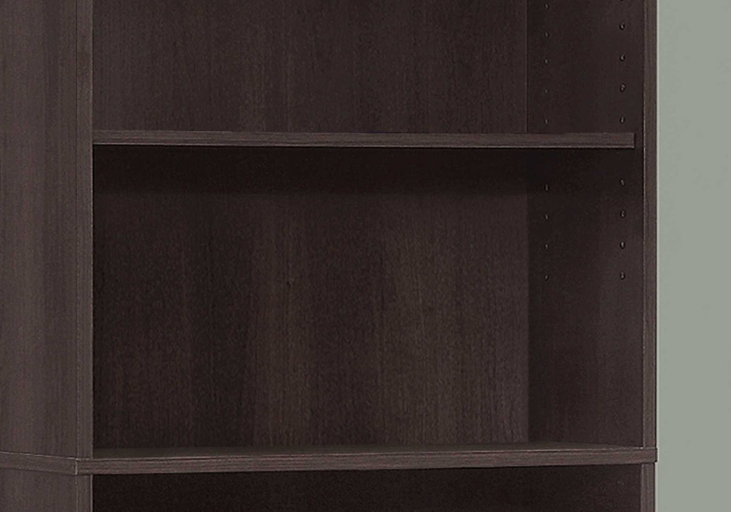 11.75" X 24.75" X 71.25" Cappuccino 5 Shelves Bookcase