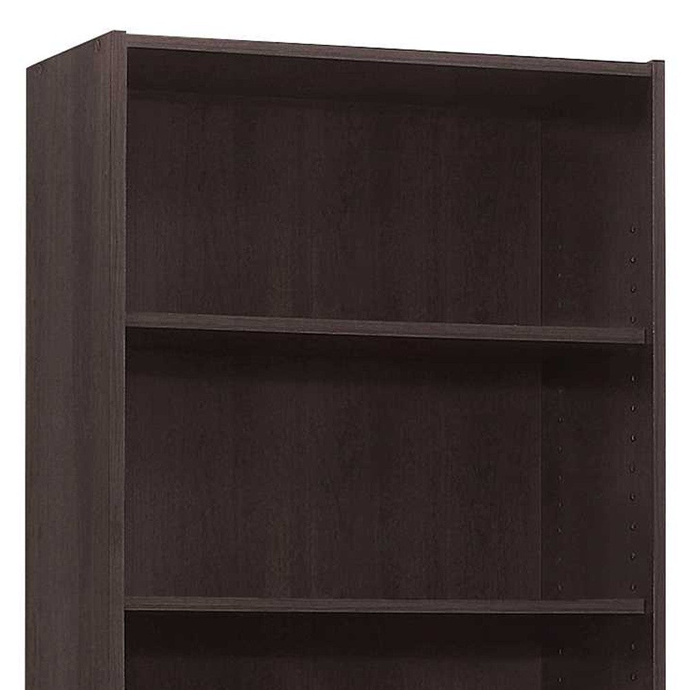 11.75" X 24.75" X 71.25" Cappuccino 5 Shelves Bookcase