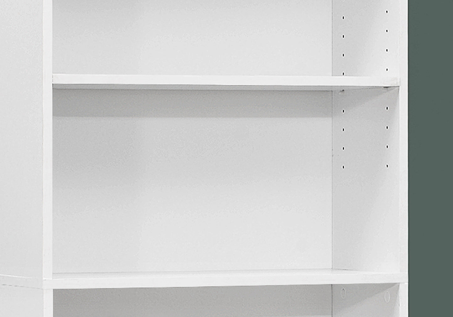 71" White Adjustable Five Tier Standard Bookcase