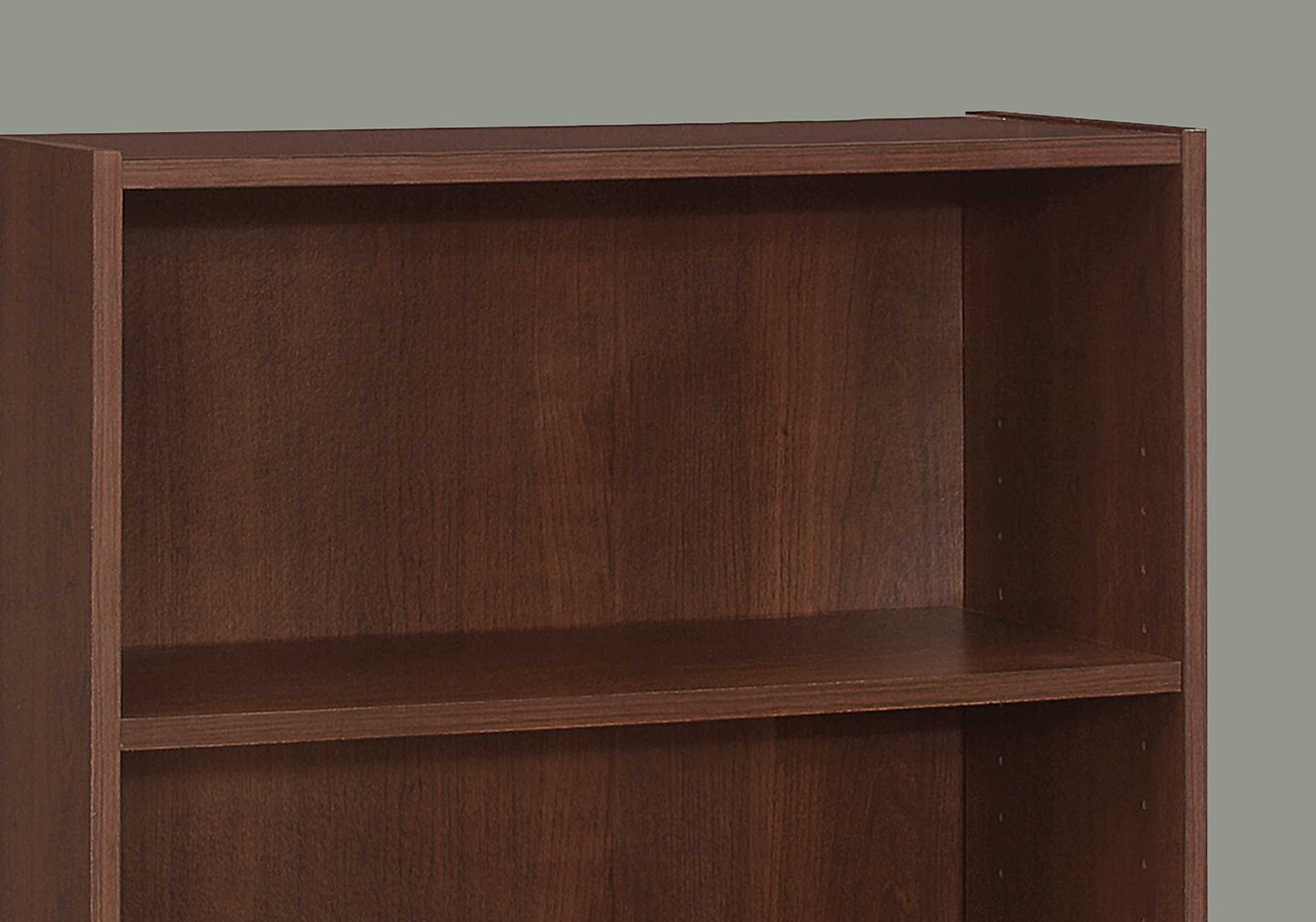 36" Brown Adjustable Three Tier Standard Bookcase