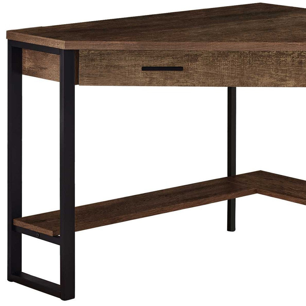 42" Brown Corner Computer Desk