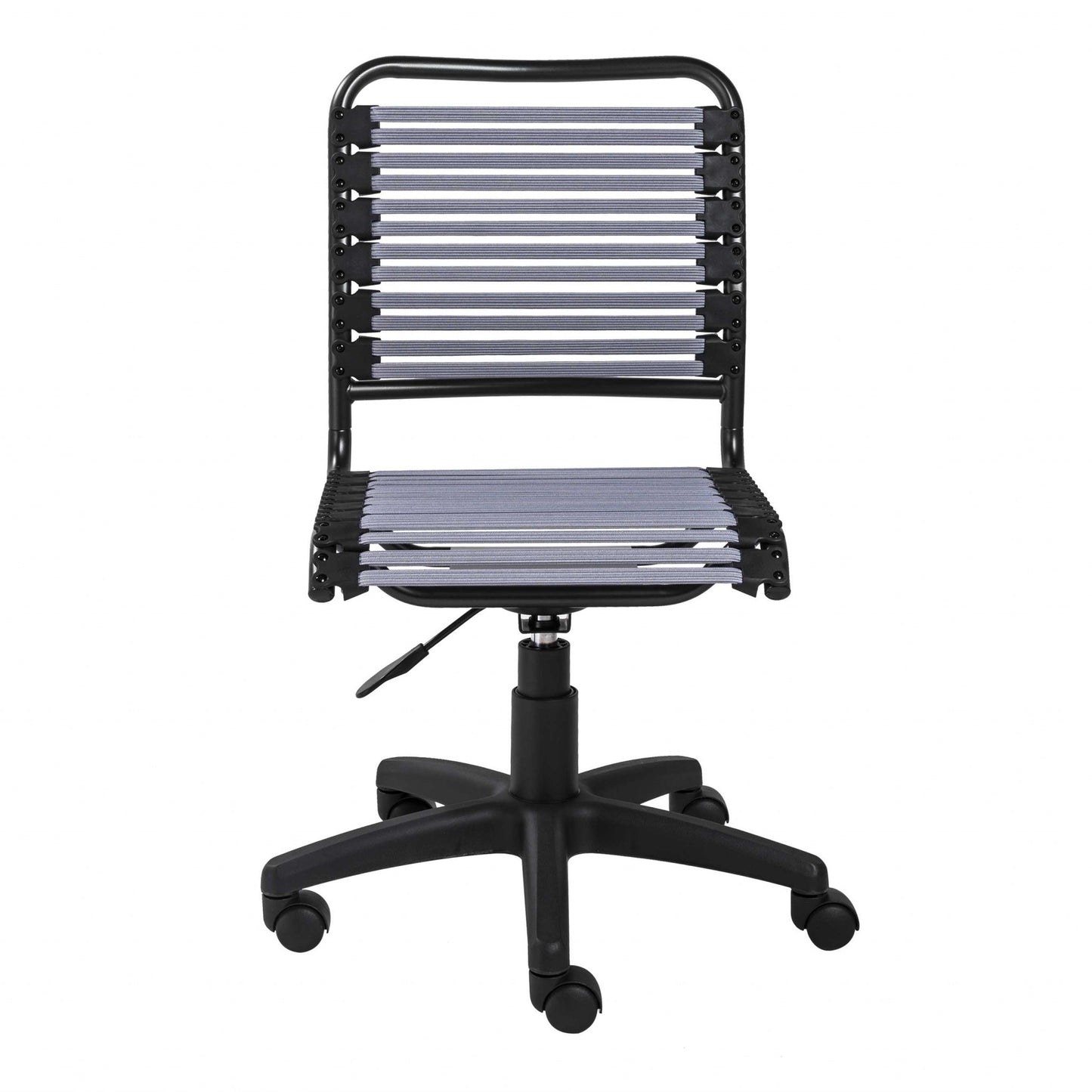 Black Swivel Adjustable Task Chair Bungee Back Steel Frame