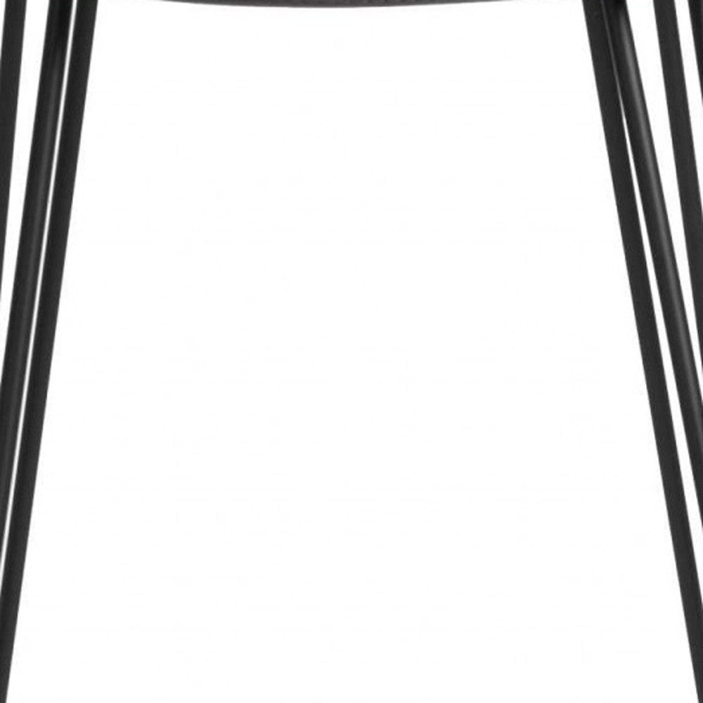 22.45" X 19.3" X 40.16" Dark Gray Leatherette Bar Stool With Matte Black Legs