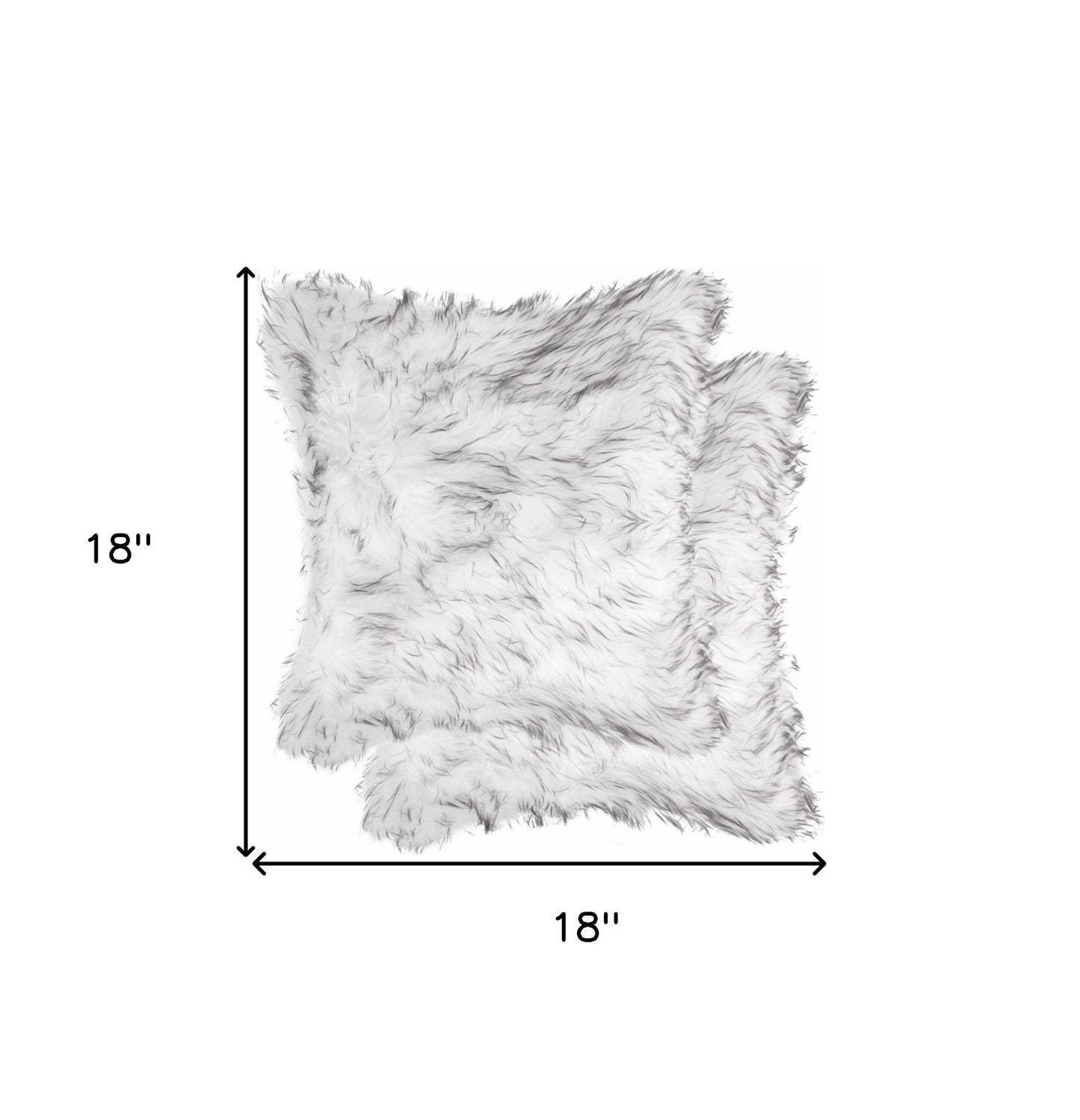 18" X 18" X 5" Gradient Gray Faux Fur 2Pack Pillow