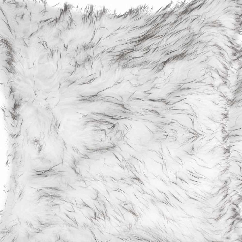 18" X 18" X 5" Gradient Gray Faux Fur 2Pack Pillow