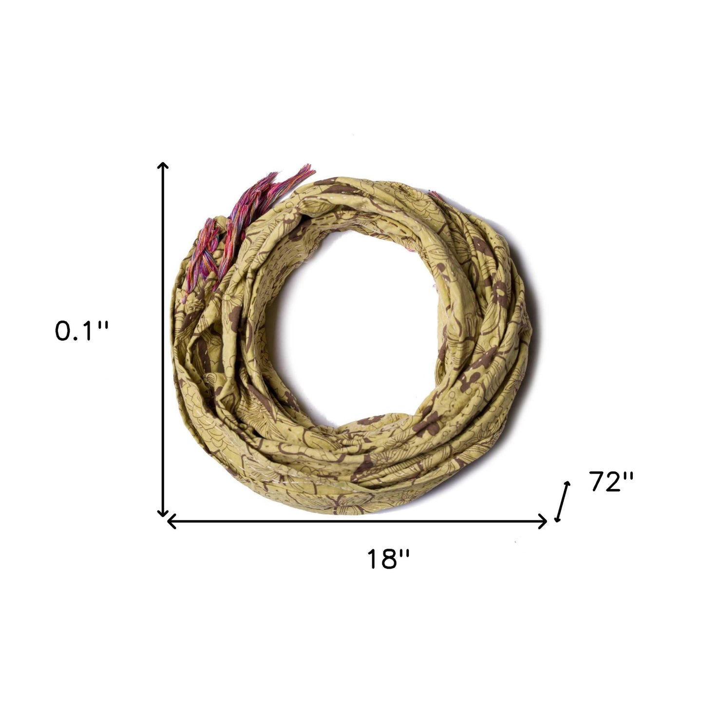 Green Cotton Floral Reversable Throw