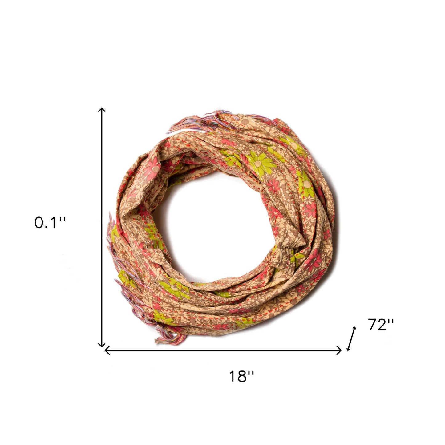 Brown Cotton Floral Reversable Throw