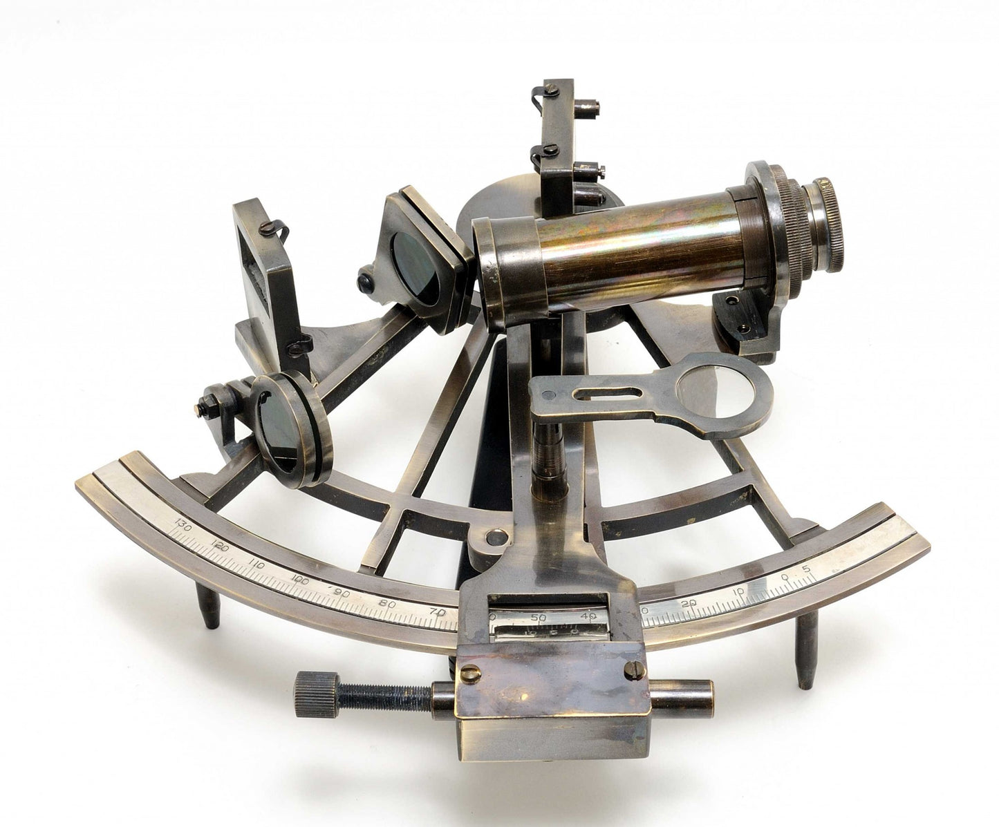 8.5" X 8" X 4.5" Nautical Sextant In Wood Box Large