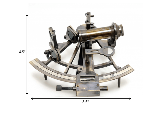 8.5" X 8" X 4.5" Nautical Sextant In Wood Box Large
