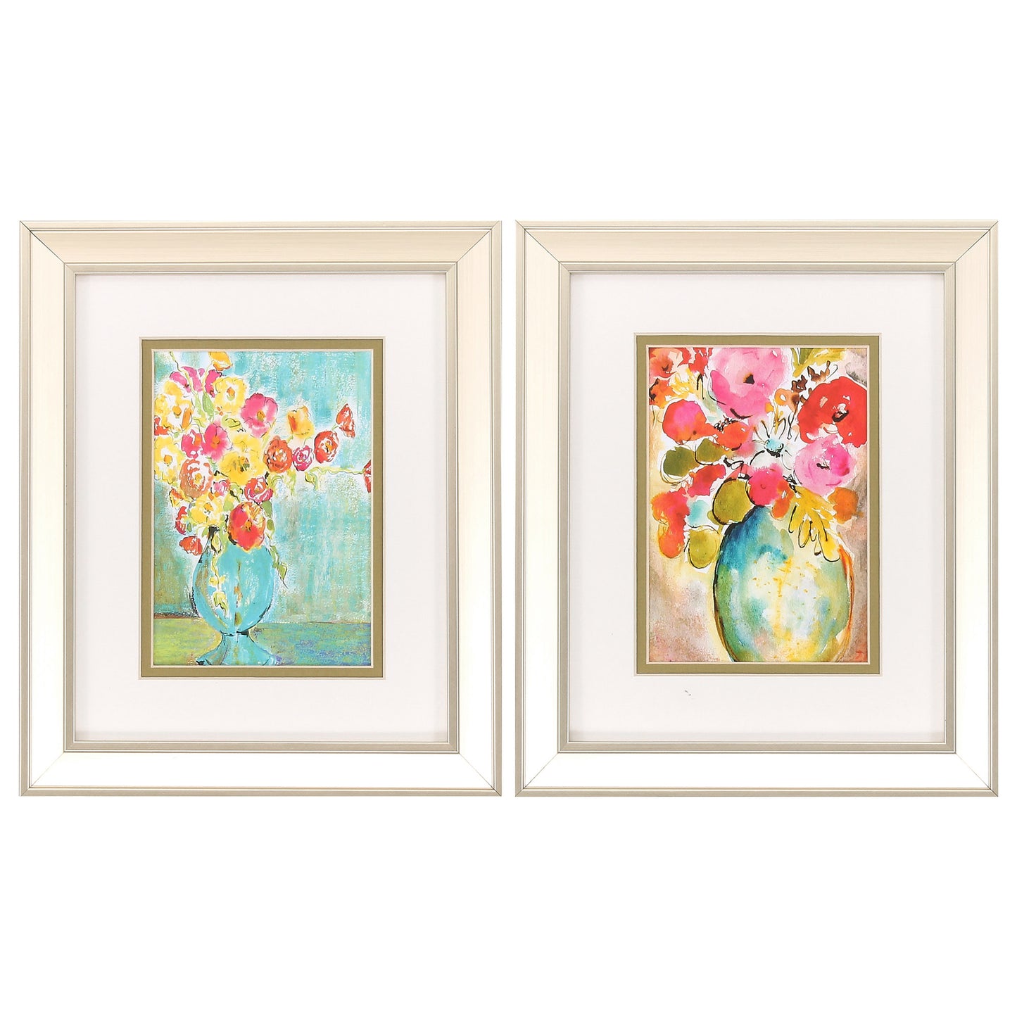 10" X 12" Champagne Gold Color Frame Pastel Vase (Set Of 2)
