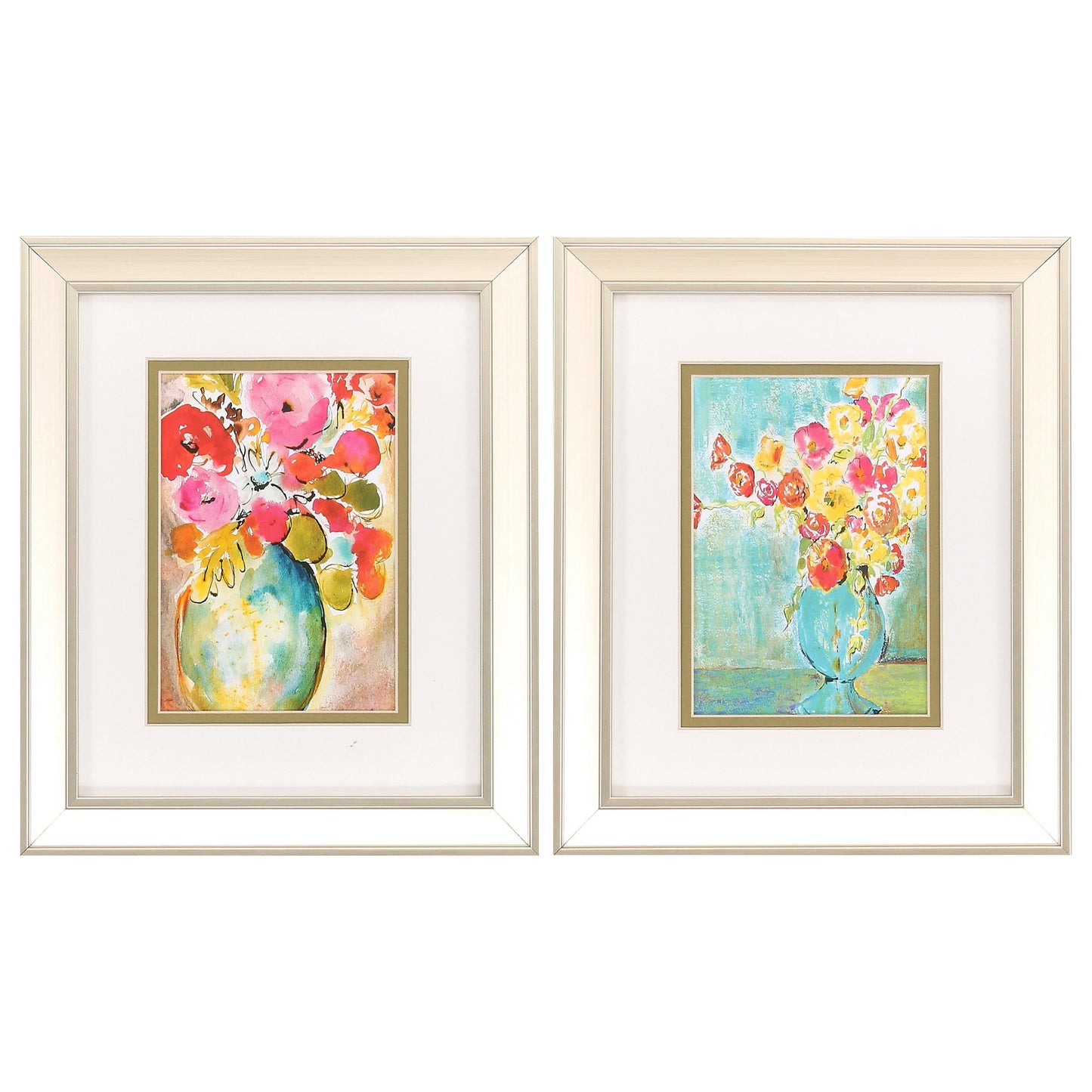 10" X 12" Champagne Gold Color Frame Pastel Vase (Set Of 2)
